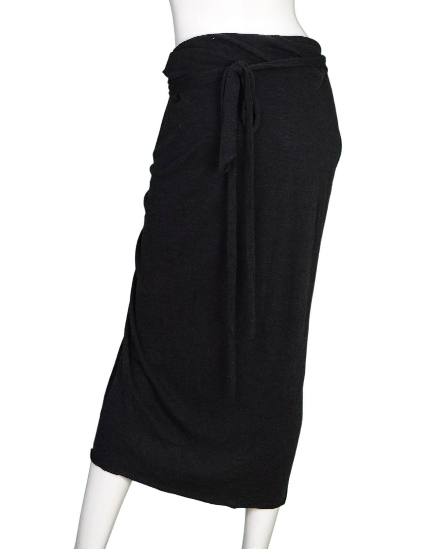Black Rick Owens NEW Grey Draped Front Skirt sz US10 rt. $470