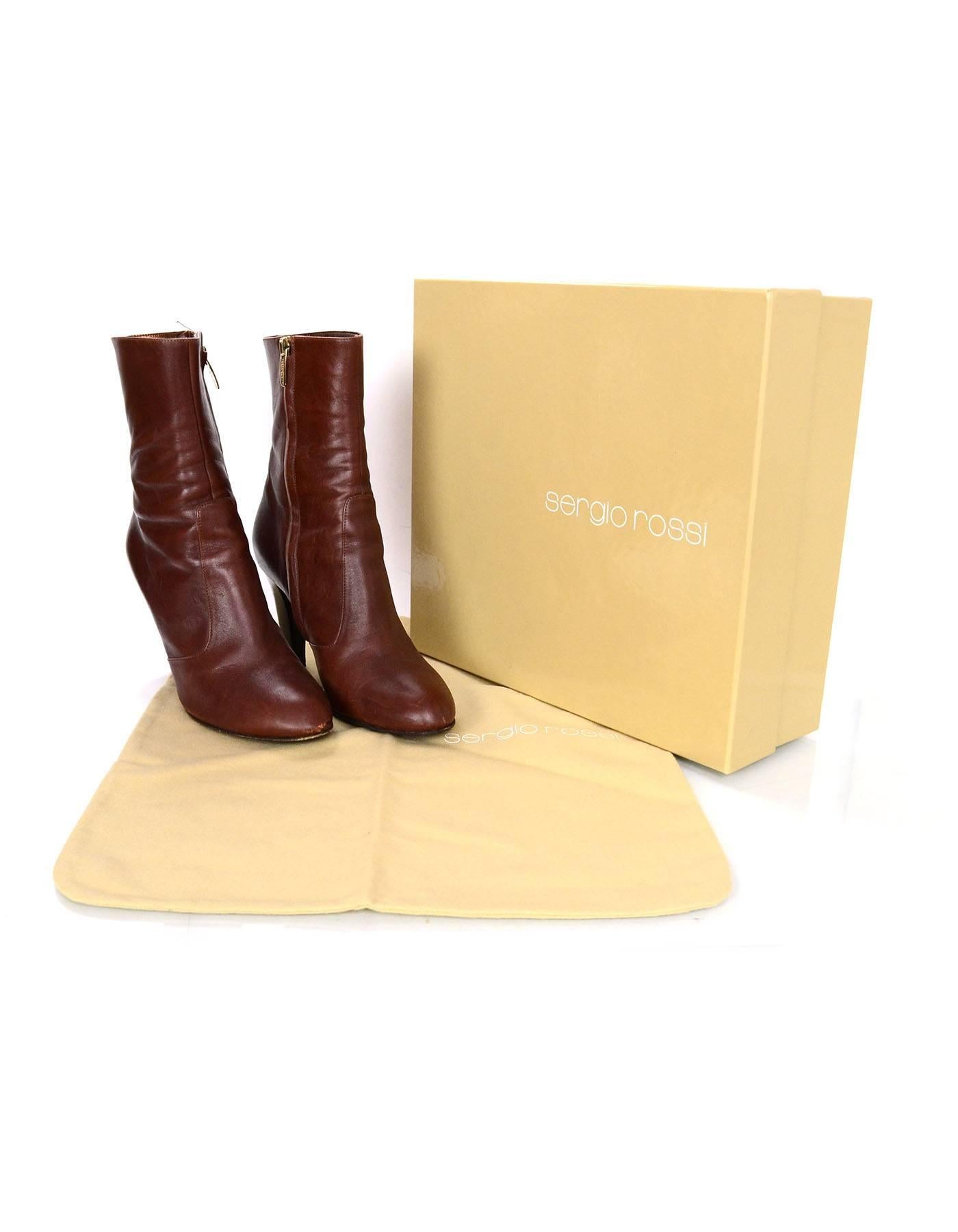 Sergio Rossi Brown Leather Ankle Boots sz 37.5 rt. $675 4