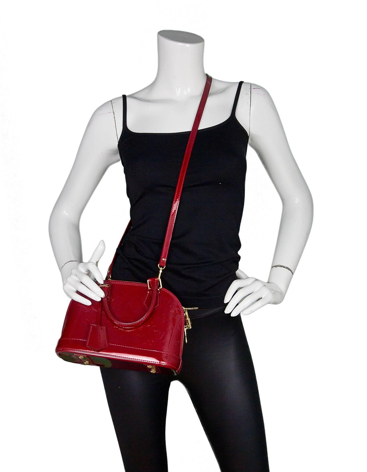Louis Vuitton Red Monogram Vernis Mini Alma BB Crossbody Bag 3