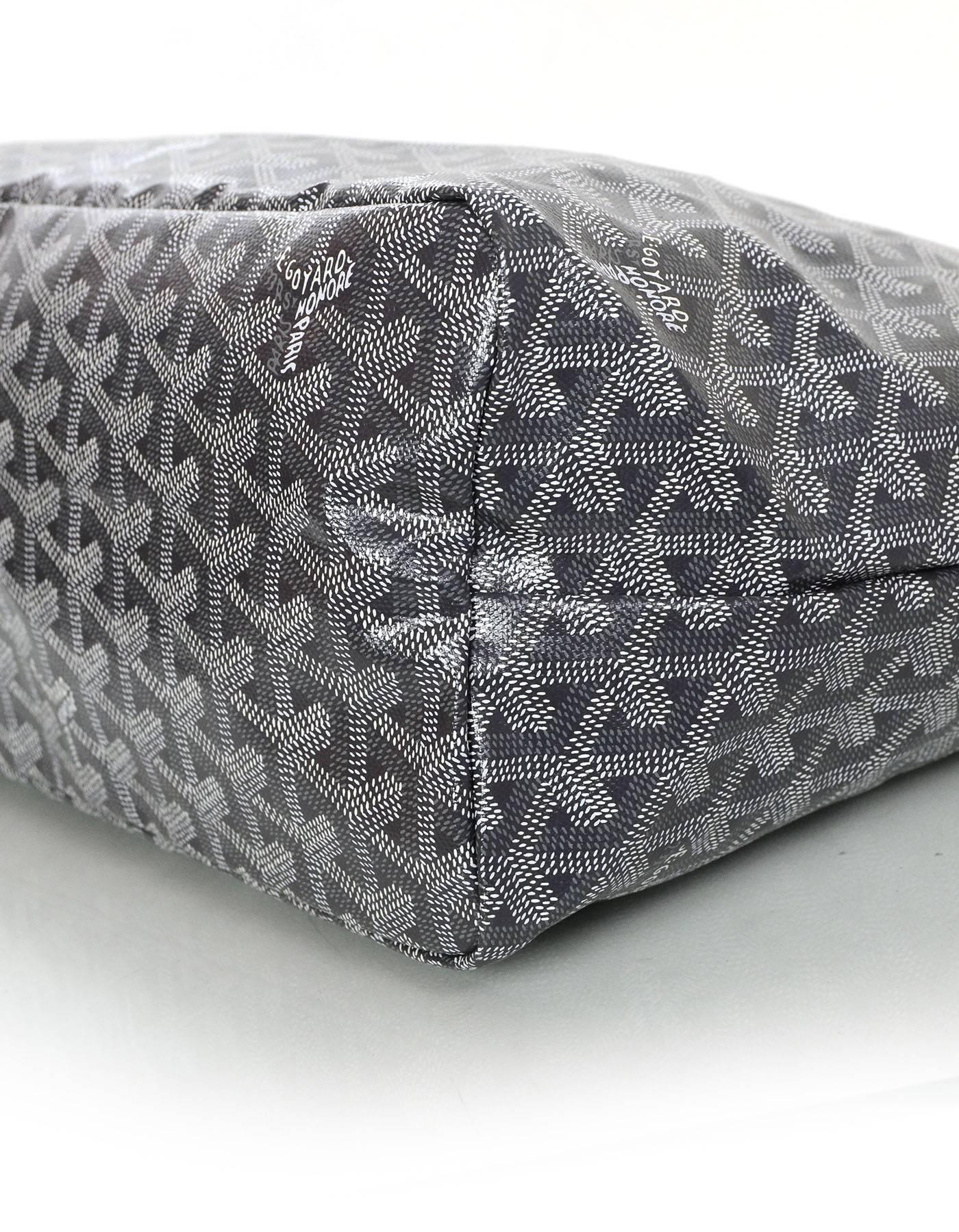 Goyard Grey Chevron St. Louis PM Tote With Pouchette In New Condition In New York, NY