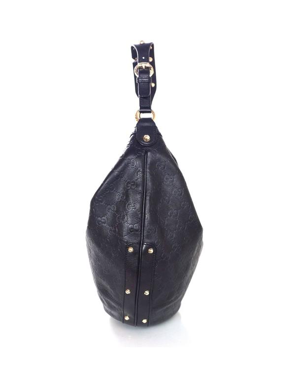 Gucci Black Leather Guccissima Studded Hobo Bag At 1stdibs Gucci Black Leather Guccissima Studded Hobo Bag In Excellent Condition For New York