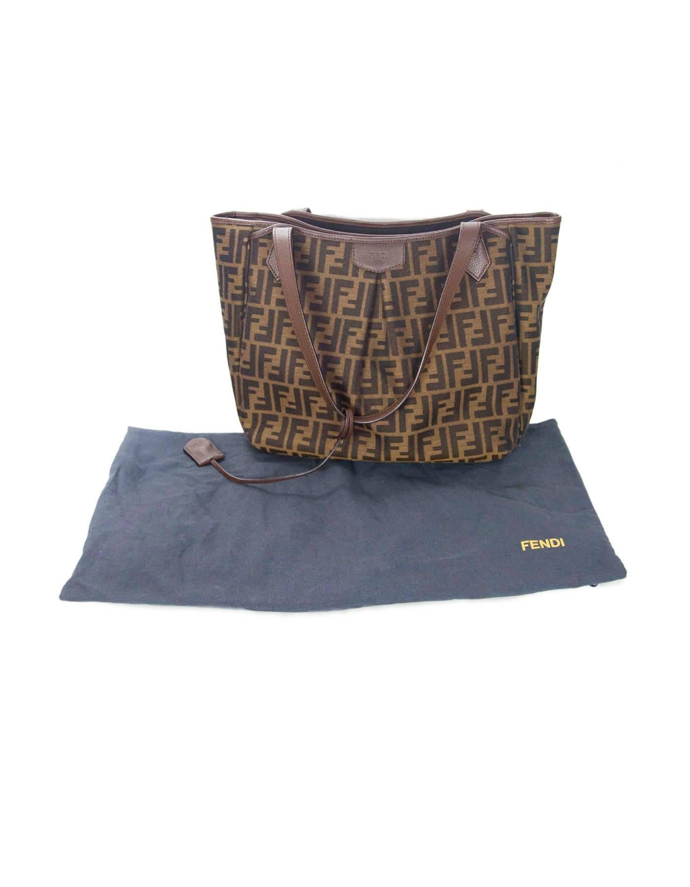 Fendi Canvas Zucca Print Tote Bag With Clochette And Dust Bag 2