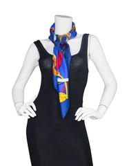 Hermes Blue Grand Manege 90cm Silk Scarf