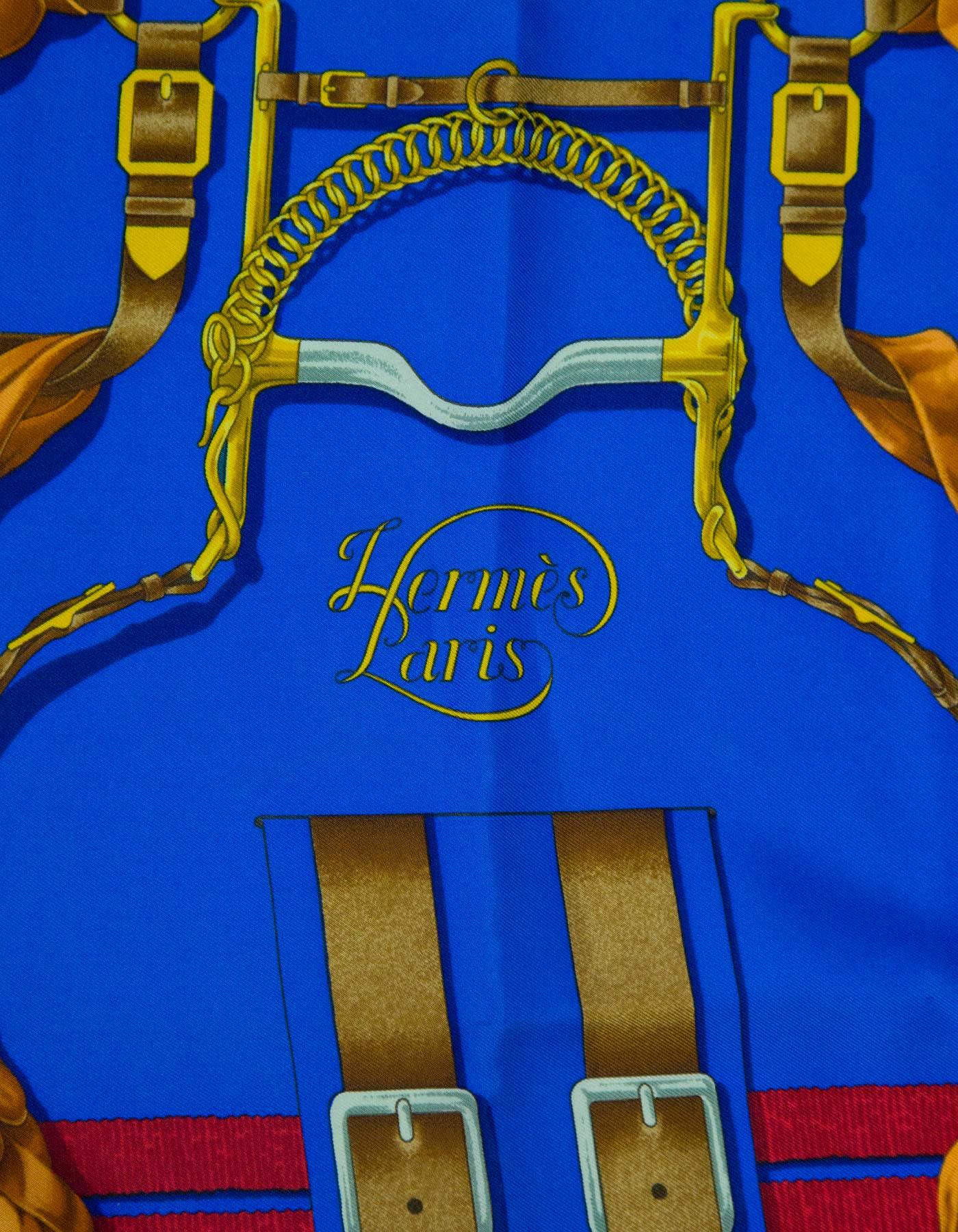 Women's Hermes Blue Grand Manege 90cm Silk Scarf 