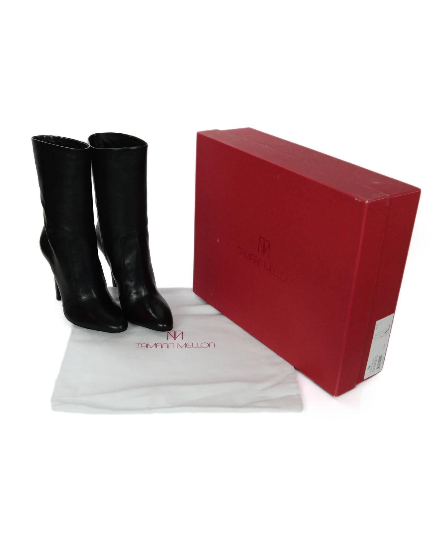 Tamara Mellon NEW Black Leather Rebel Boots sz 37 rt. $895 2