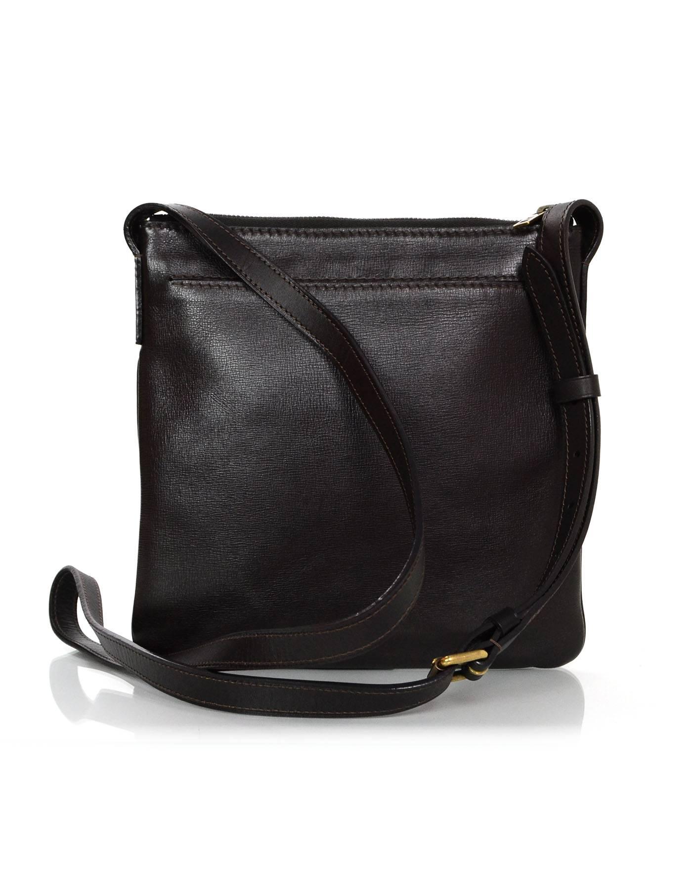 Black Louis Vuitton Brown Leather Cuir Liege Crossbody Messenger Bag