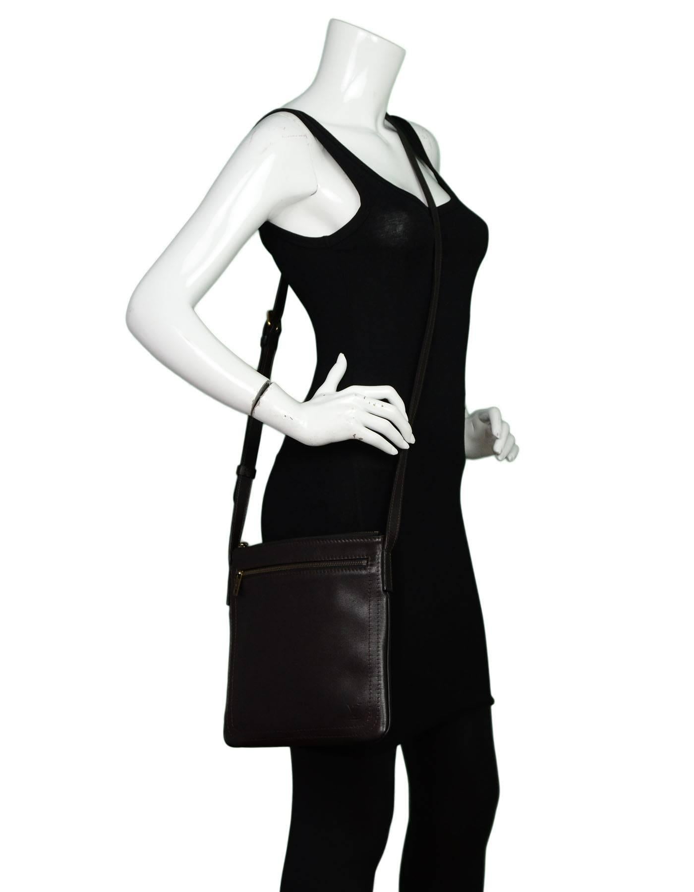 Louis Vuitton Brown Leather Cuir Liege Crossbody Messenger Bag 4