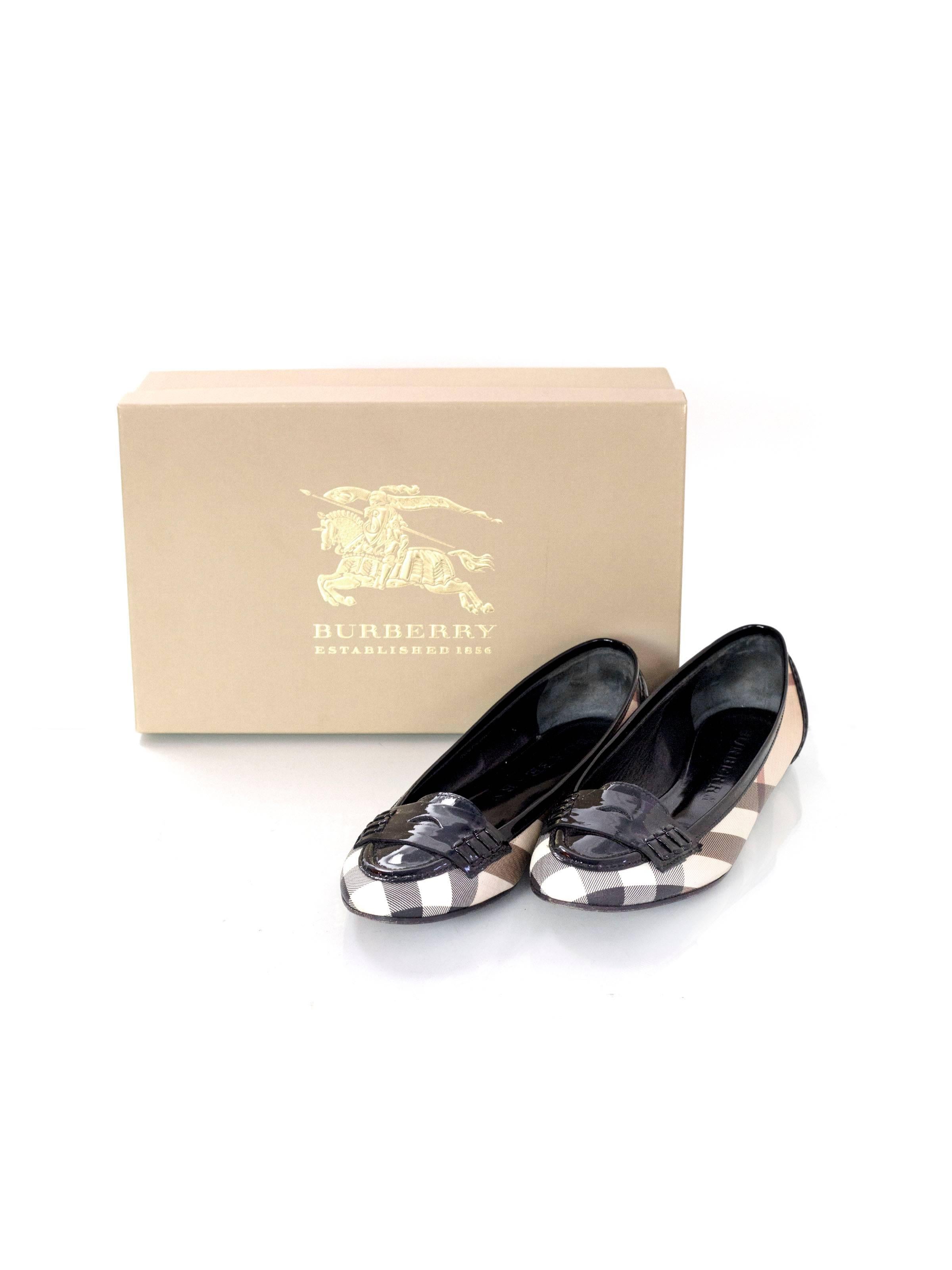 Burberry Nova Plaid Ballet Loafer Shoes Sz 37 3