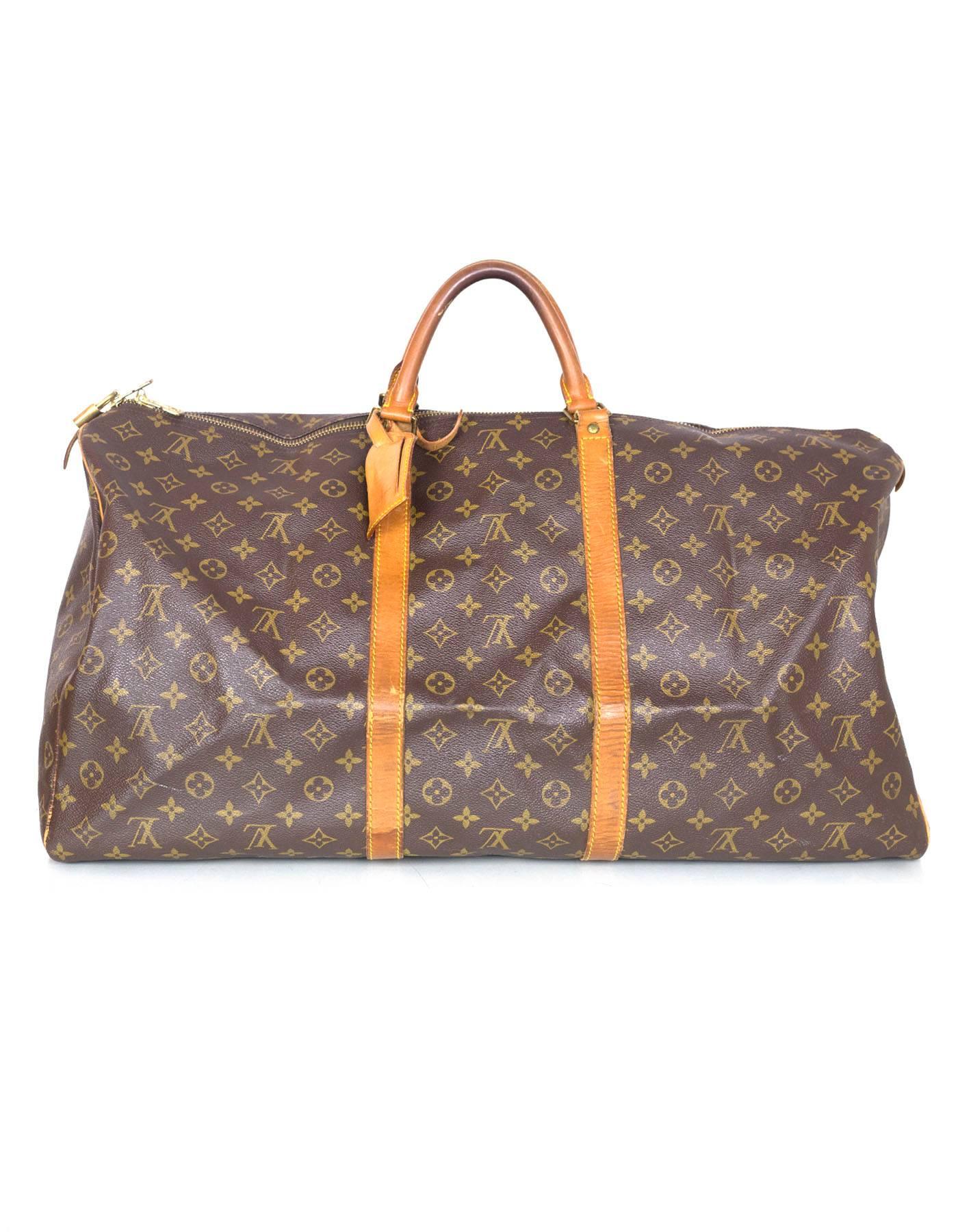 Louis Vuitton Vintage Monogram Keepall 60 Duffel Bag In Excellent Condition In New York, NY
