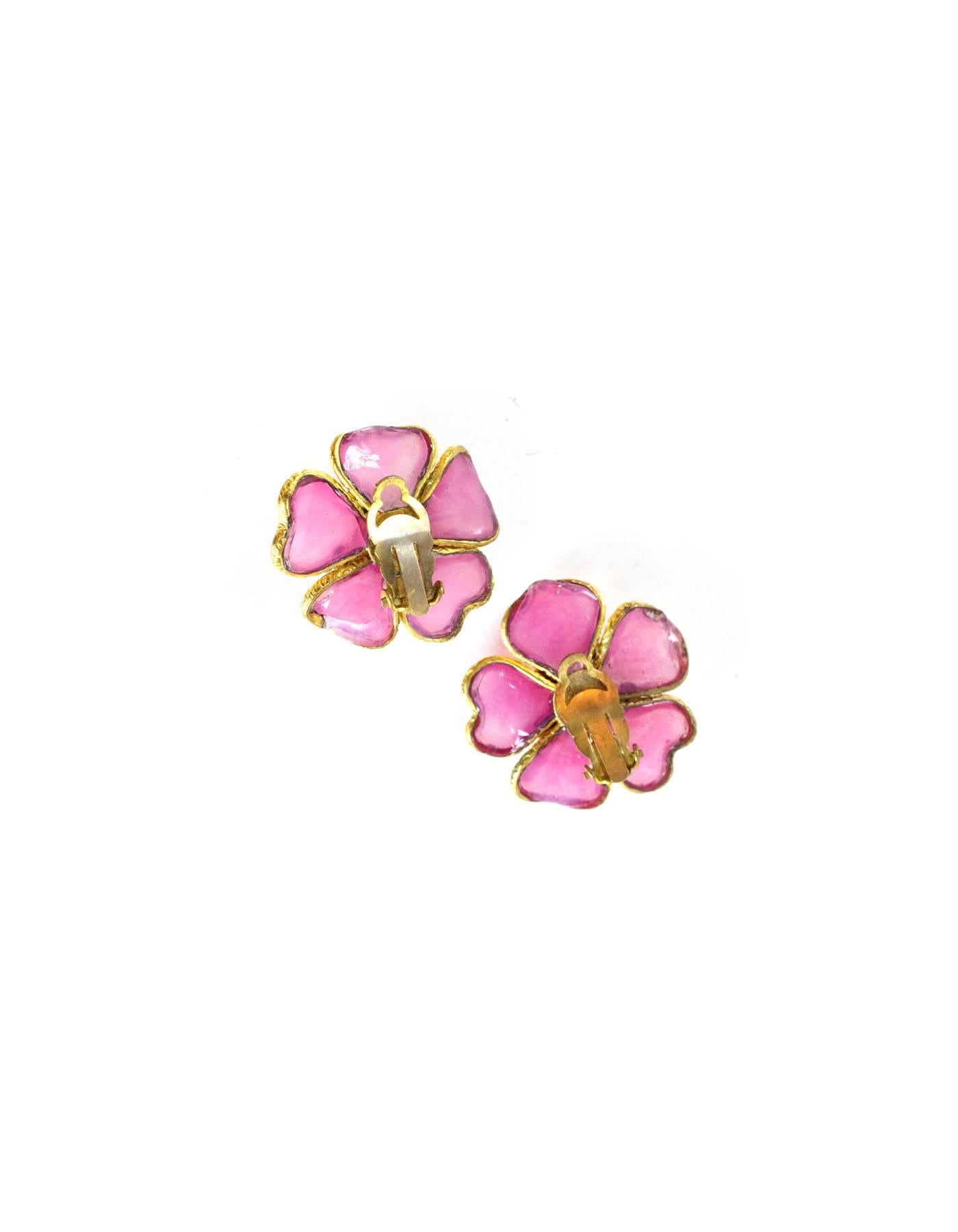 chanel pink earrings