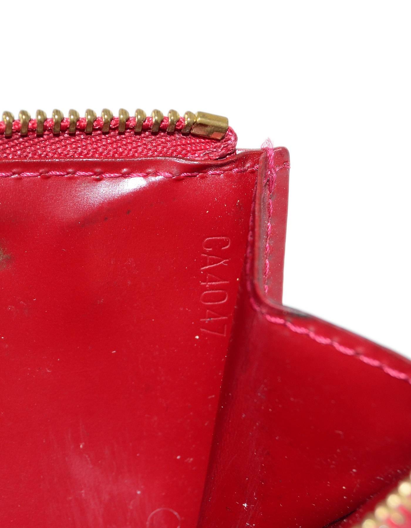 Red Louis Vuitton Pomme D'Amour Vernis Cles Coin/Key Purse