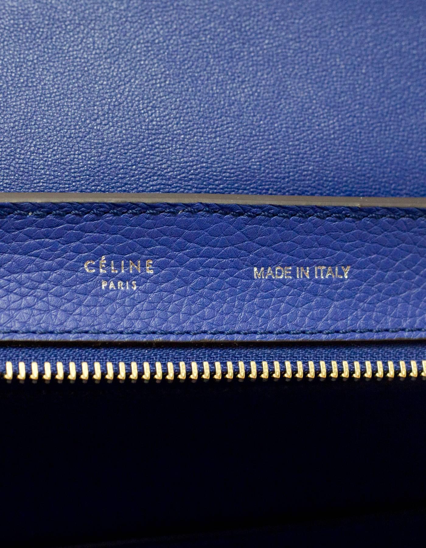 Celine Indigo Blue Suede/Leather Medium Trapeze Bag w/ Strap rt. $2, 950 2