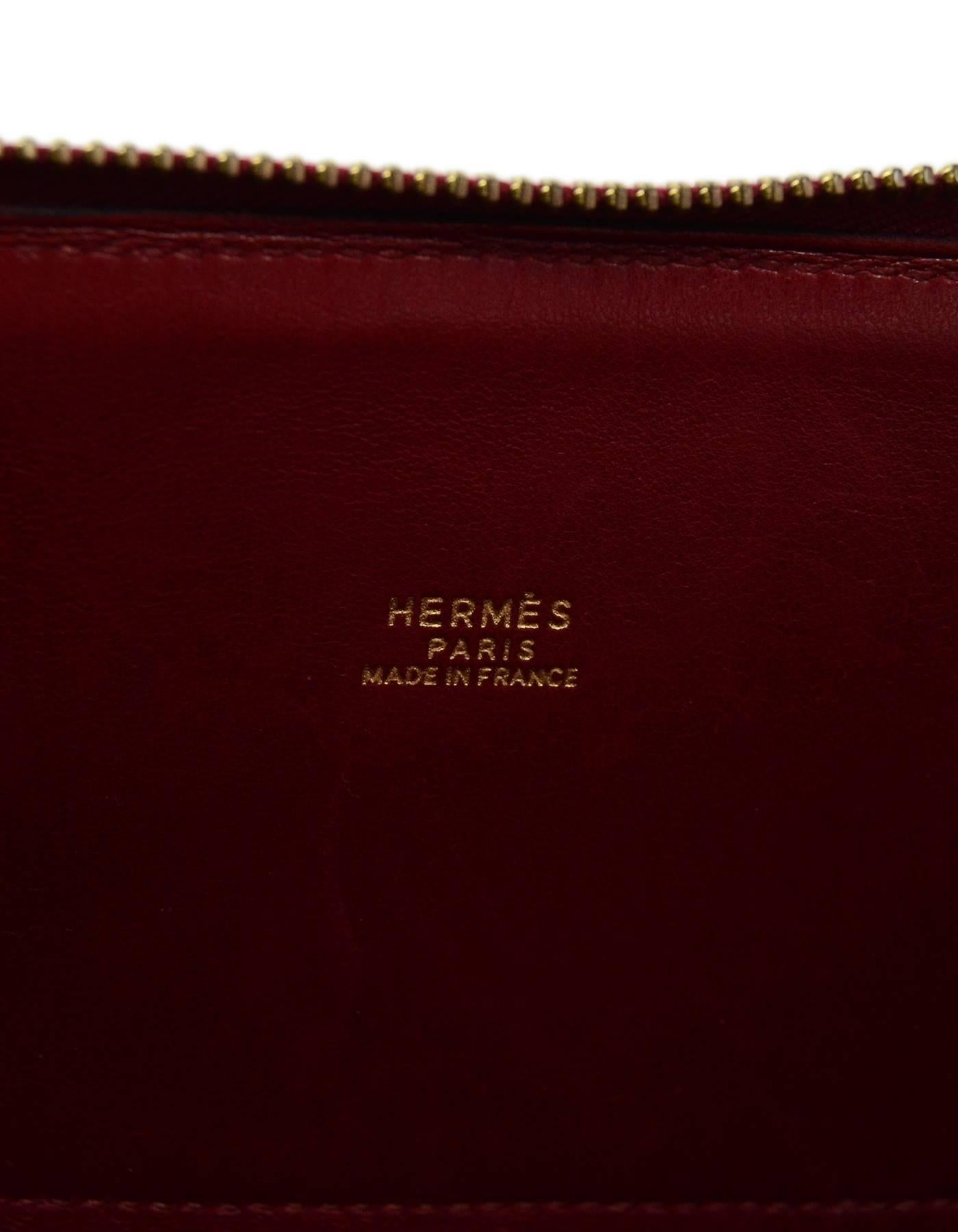 Hermes Rouge H Red Epsom Leather 31cm Bolide Bag w/ Strap 2