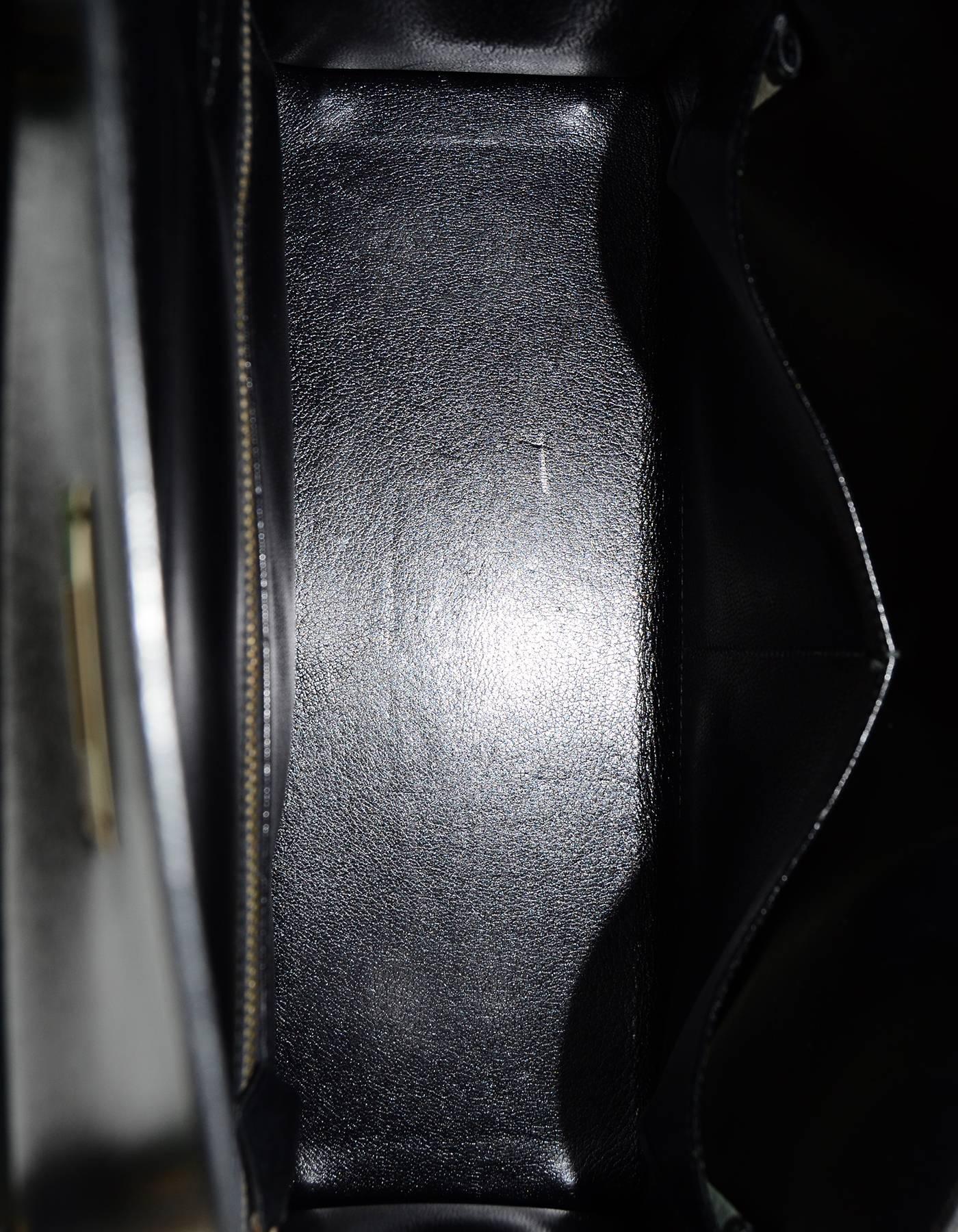 Hermes '80s Black Box Leather 32cm Sellier Rigid Kelly Bag 5
