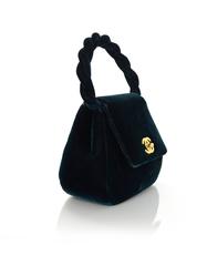 Chanel Green Velvet Small Top Handle Evening Bag GHW