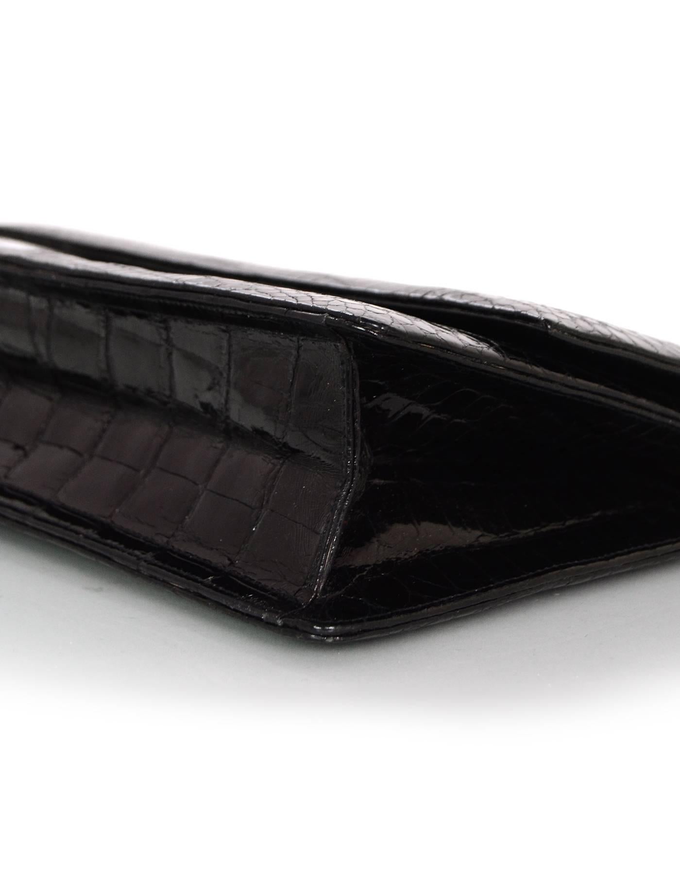 Darby Scott Black Glazed Alligator Garnet Necklace Evening Bag rt. $8, 250 1