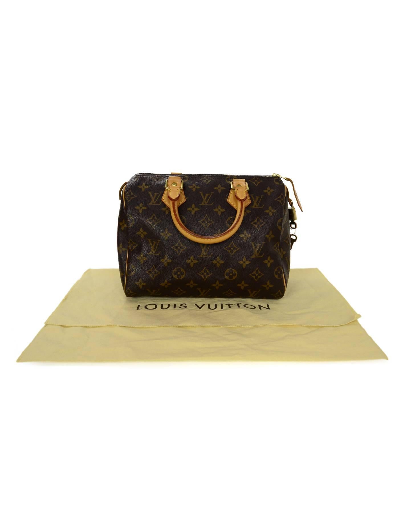 Louis Vuitton Monogram Speedy 25 Bag GHW w/ DB/Lock/Keys 2