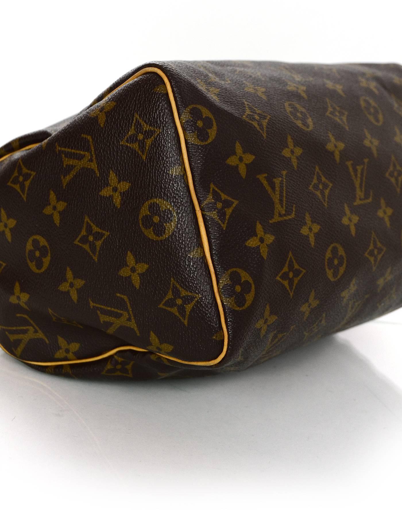 Black Louis Vuitton Monogram Speedy 25 Bag GHW w/ DB/Lock/Keys