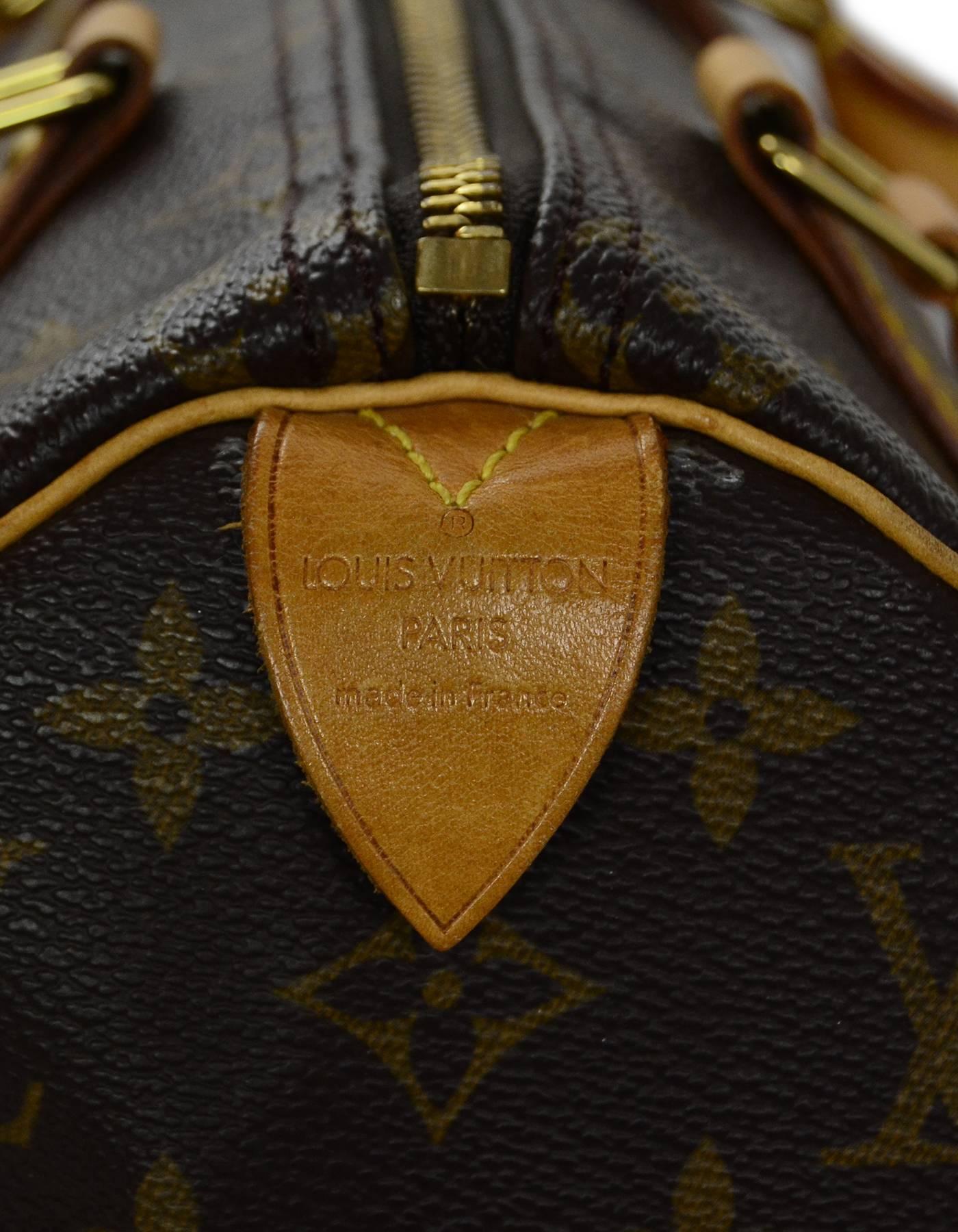 Women's Louis Vuitton Monogram Speedy 25 Bag GHW w/ DB/Lock/Keys