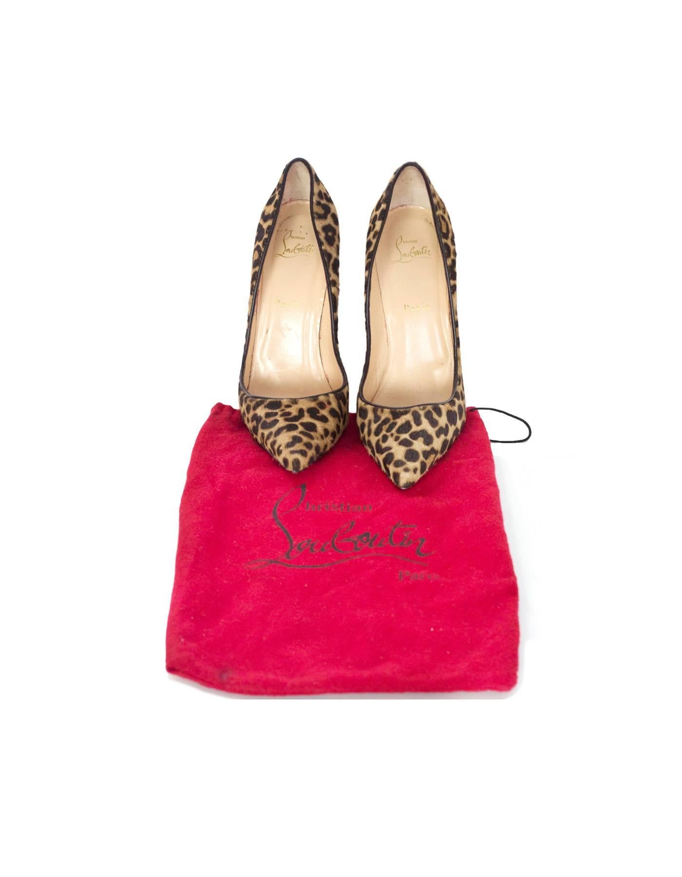 Christian Louboutin Leopard Print Ponyhair Pumps sz 41 w/DB 2