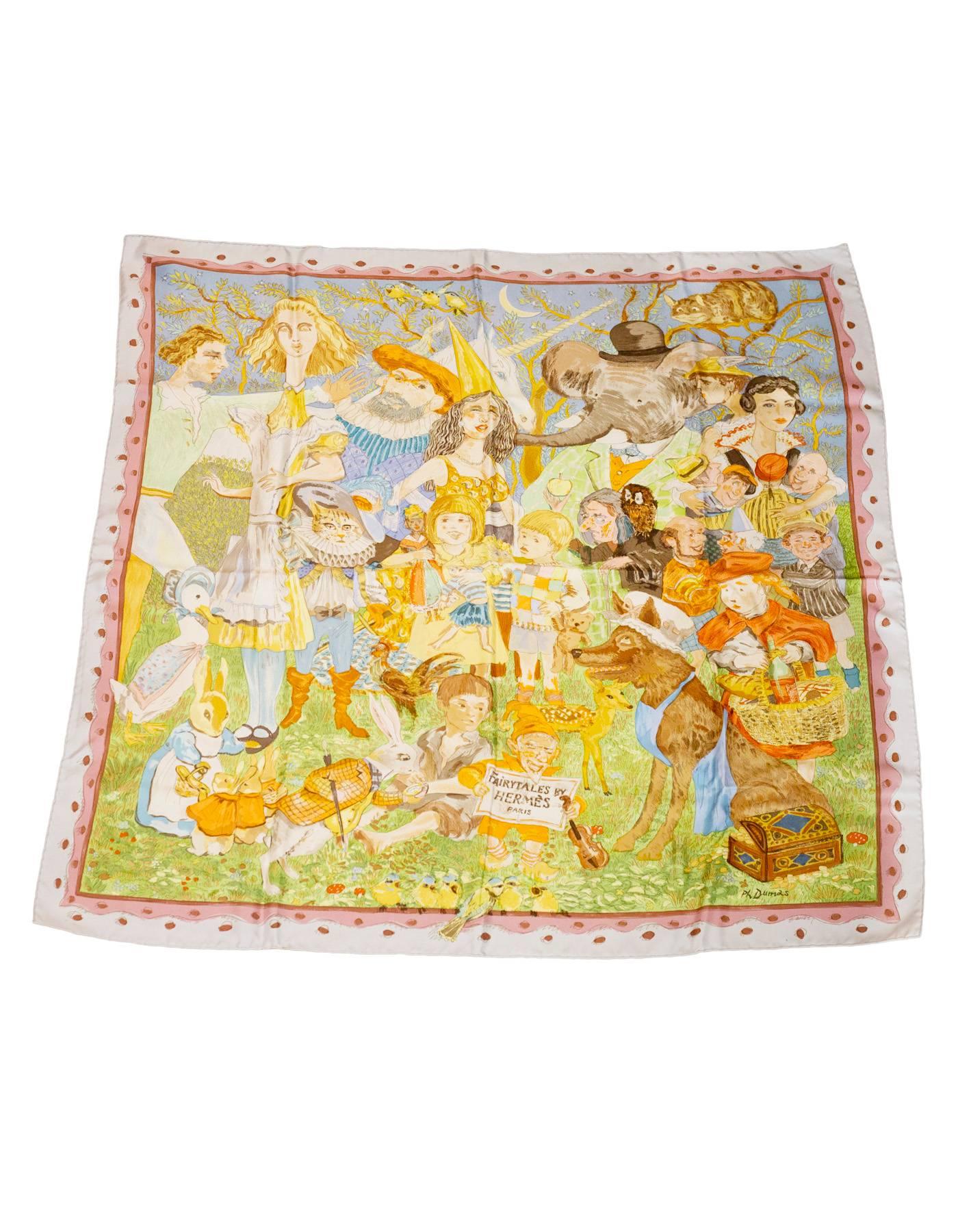 Hermes Rare Collectors Fairytales Silk Scarf 90cm In Excellent Condition In New York, NY