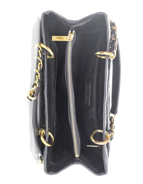 Chanel Black Caviar Leather GST Grand Shopper Tote Bag For Sale at