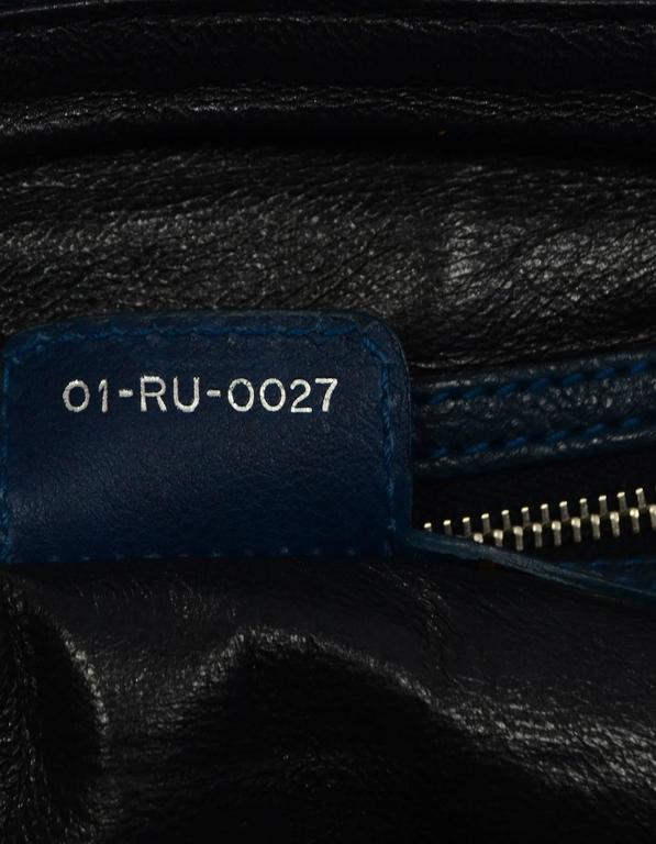 Christian Dior Blue Leather Bowler Bag For Sale at 1stDibs dior