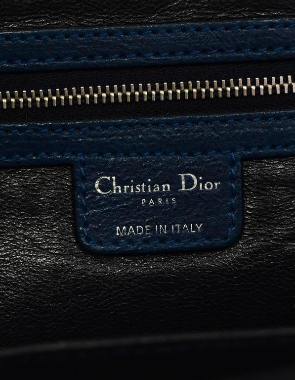 Christian Dior Blue Leather Bowler Bag For Sale at 1stDibs dior