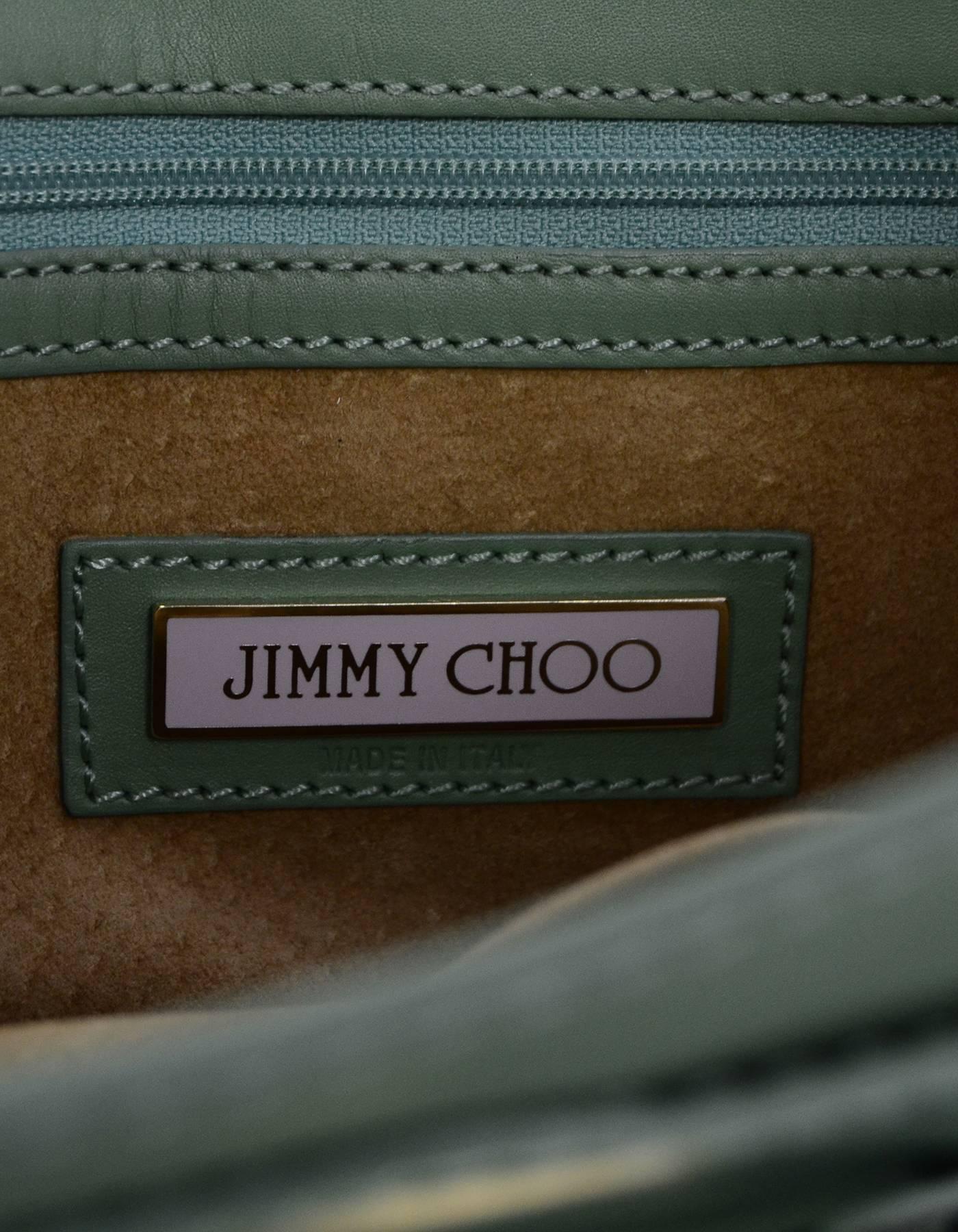 Jimmy Choo Moss Green Raffia Tulita Bag 1