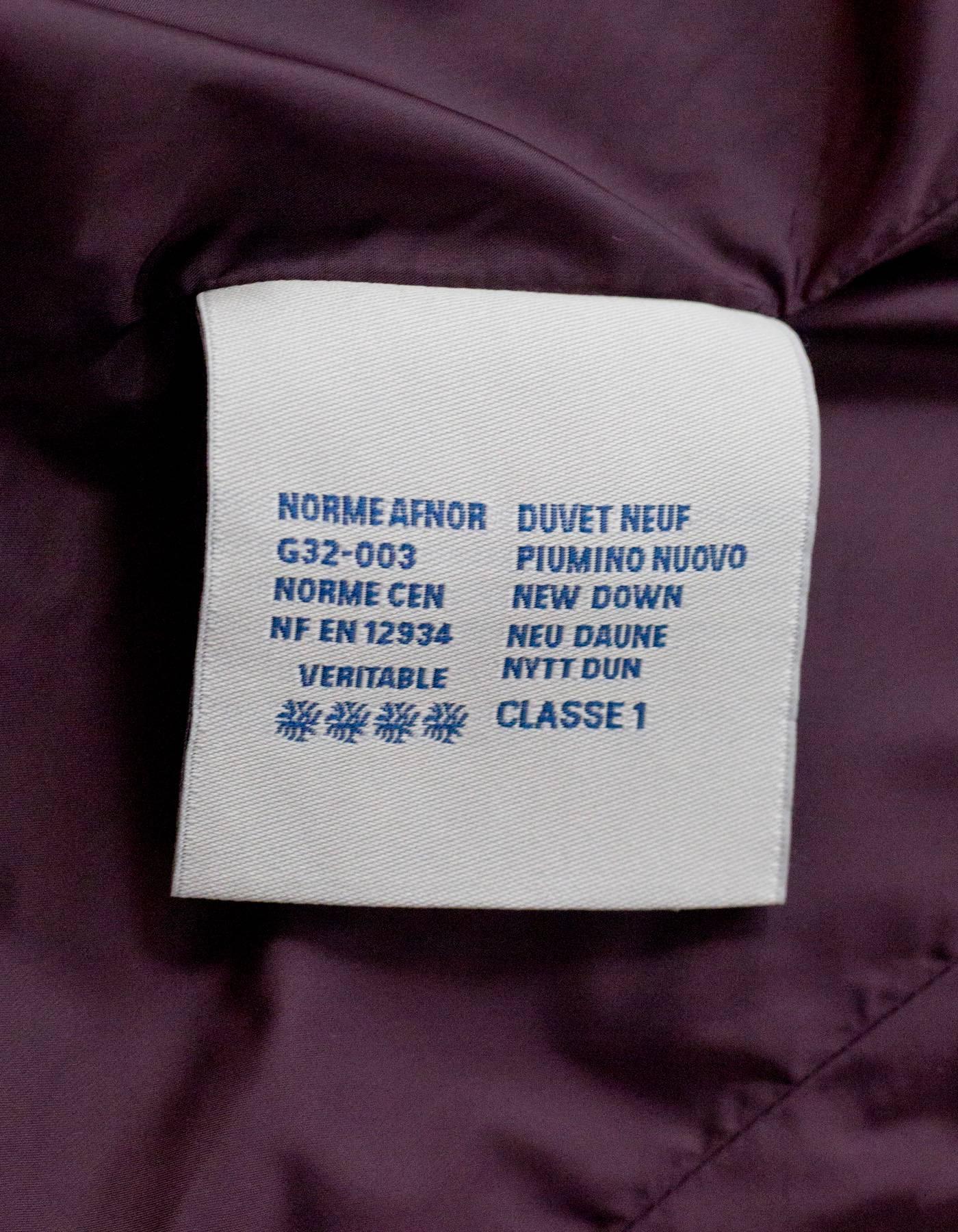 Women's Moncler Eggplant Quilted Puffer Coat w/ Ruffle z 1