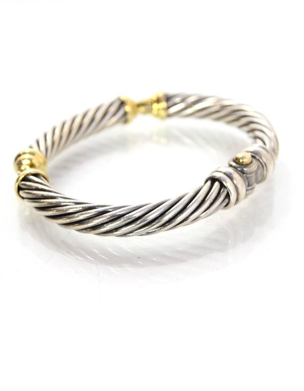 David Yurman Sterling Silver and 14k Gold Metro Cable Rope Bracelet For ...