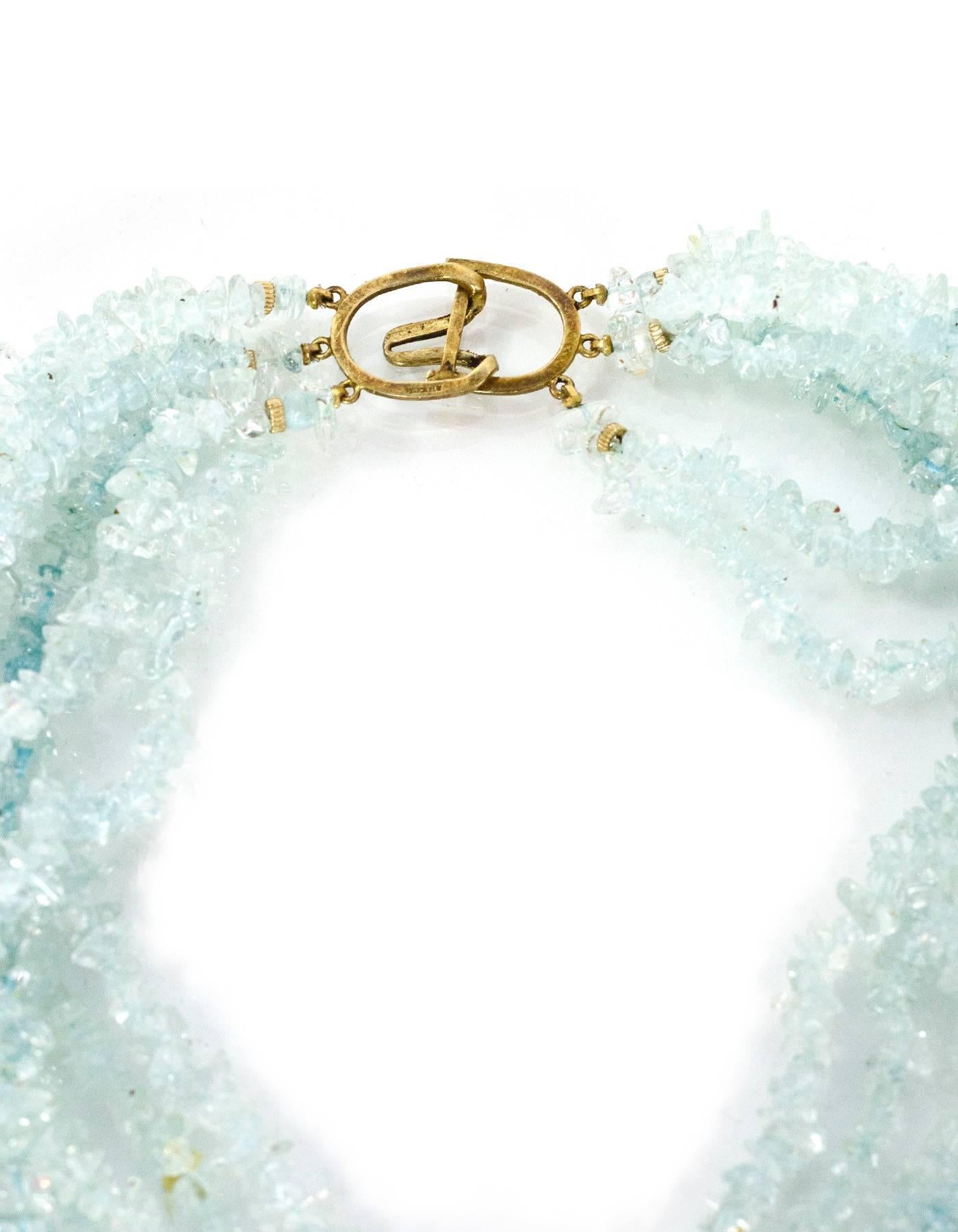 Evelyn Doura Ice Blue Multi-Strand Semi-Precious Stone Necklace In Excellent Condition In New York, NY