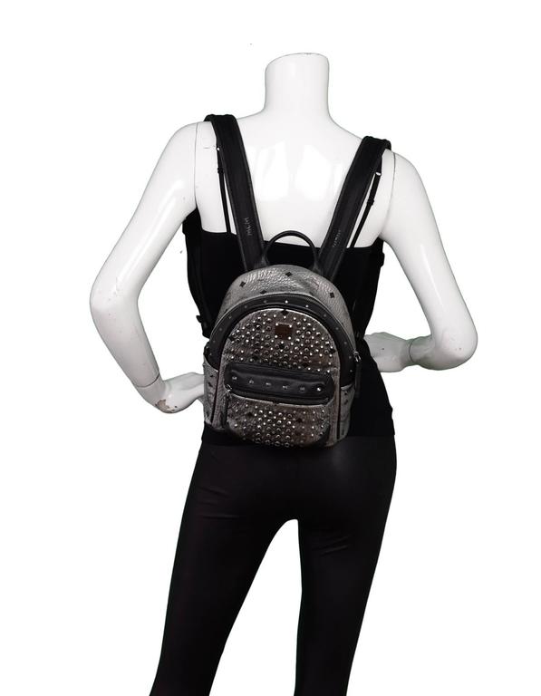 mcm backpack silver and black
