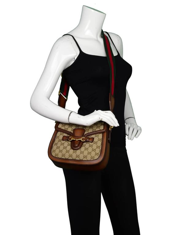 Gucci Brown Classic GG Monogram Canvas Medium Lady Web Crossbody Bag at 1stdibs
