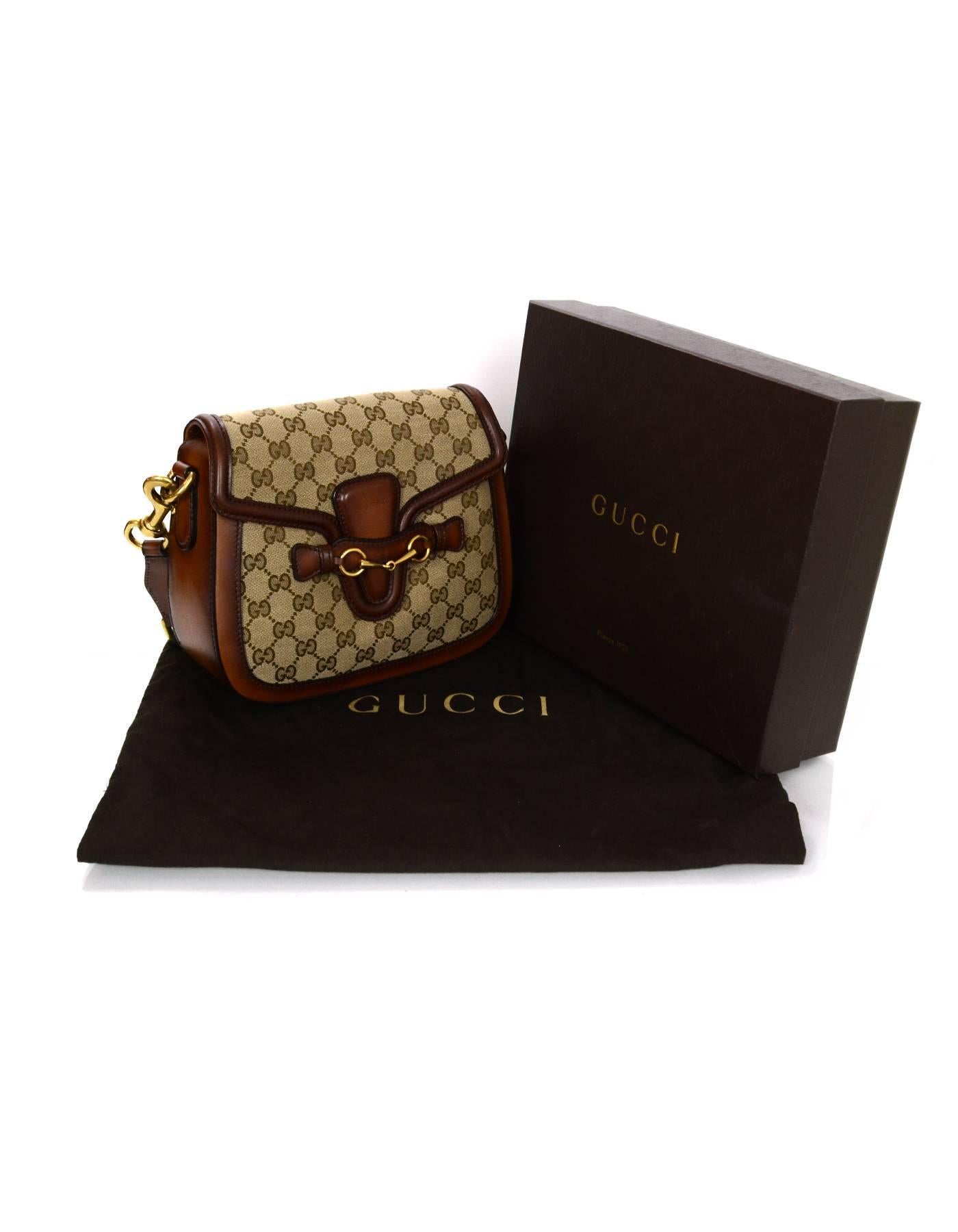 Gucci Brown Classic GG Monogram Canvas Medium Lady Web Crossbody Bag 2