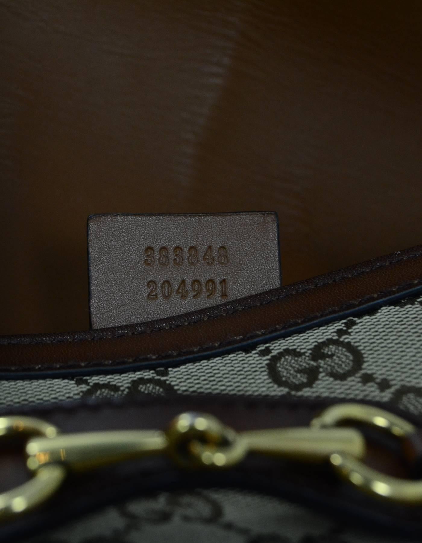 Gucci Brown Classic GG Monogram Canvas Medium Lady Web Crossbody Bag In Excellent Condition In New York, NY
