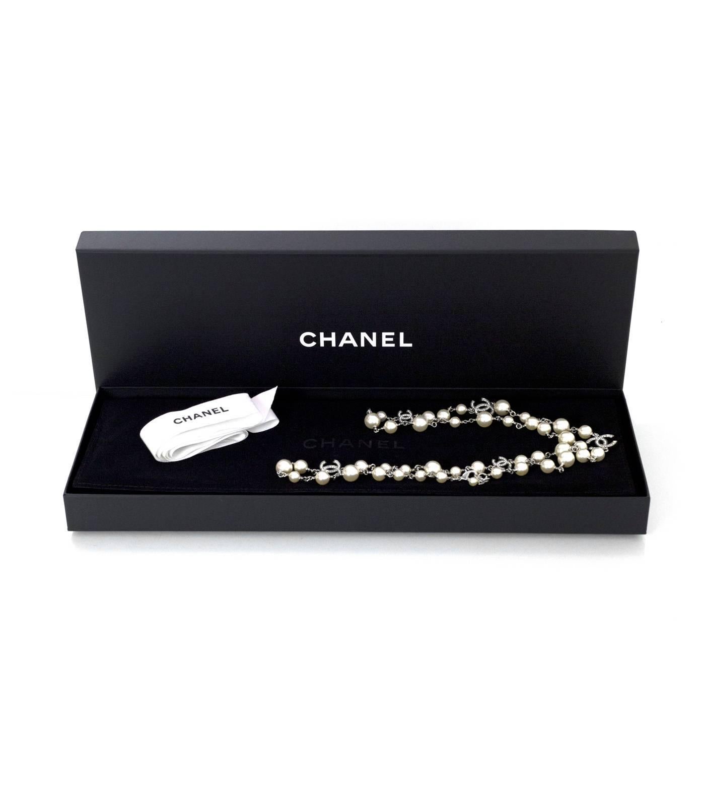 Chanel 2017 Long Pearl And Crystal Long Necklace NEW IN BOX 1
