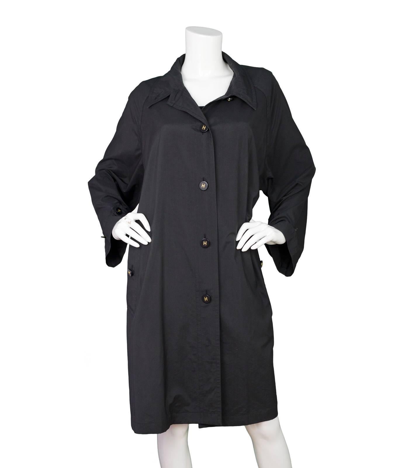 Chanel Black Nylon Rain Jacket sz L For Sale at 1stDibs | chanel ...