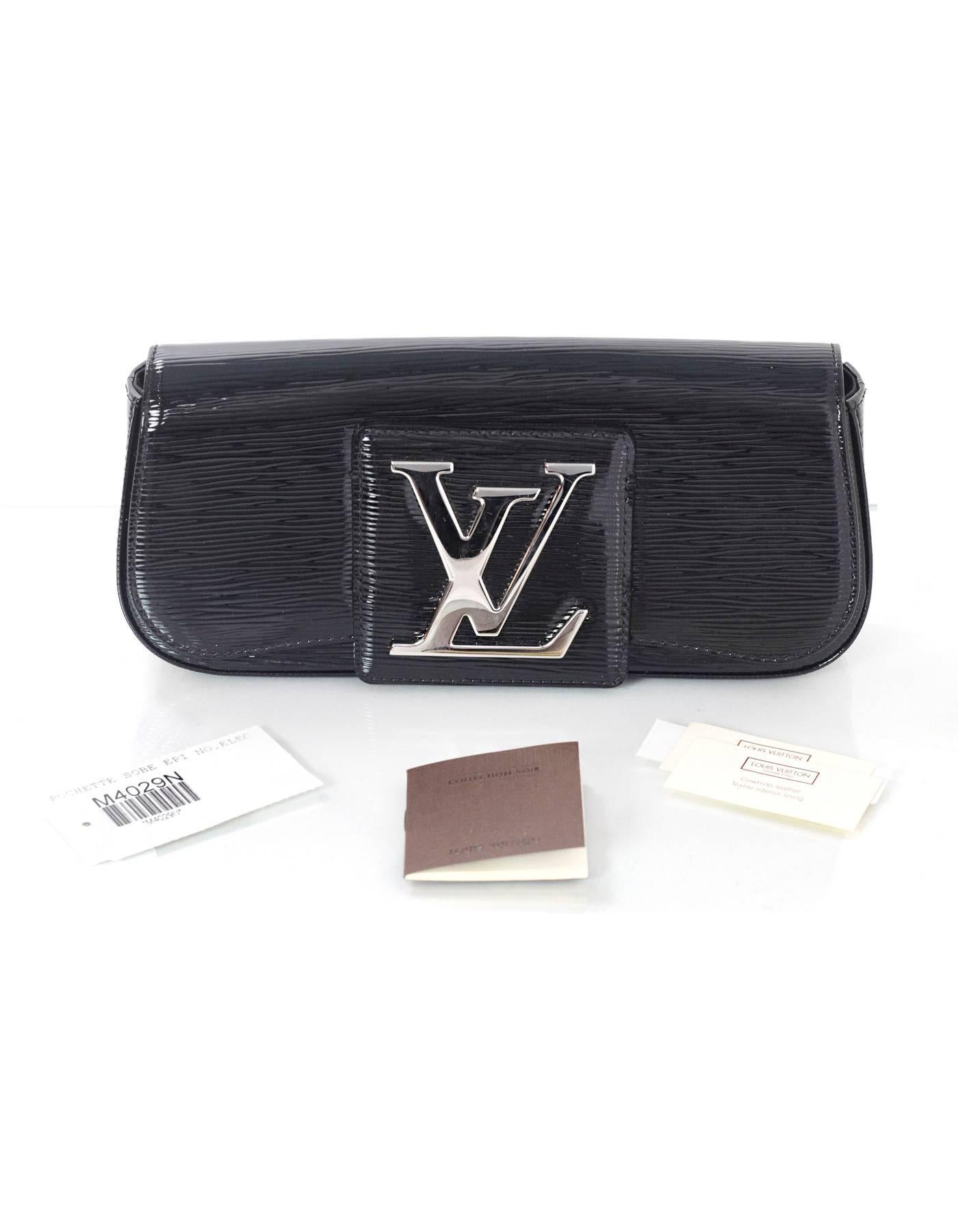 Louis Vuitton Black Electric Epi Vernis Sobe Pochette Clutch 5