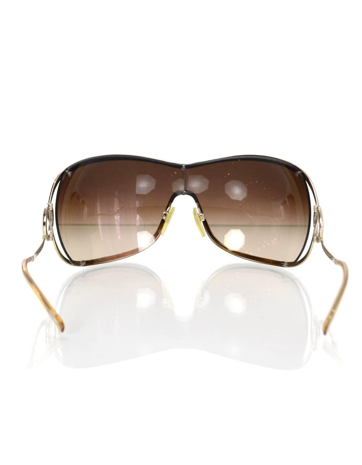Brown Bulgari Gold Frame Sunglasses