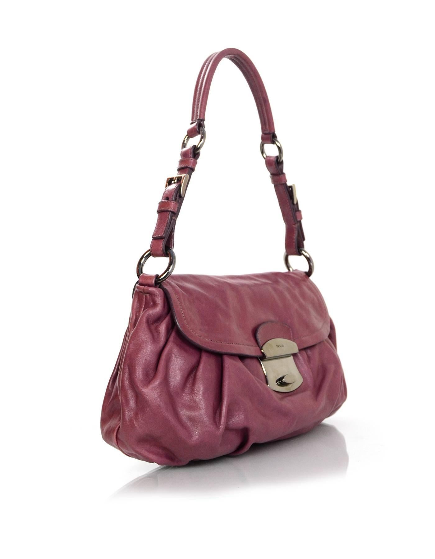 Prada Sandalo Dusty Rose Pleated Leather Shoulder Bag at 1stDibs ...
