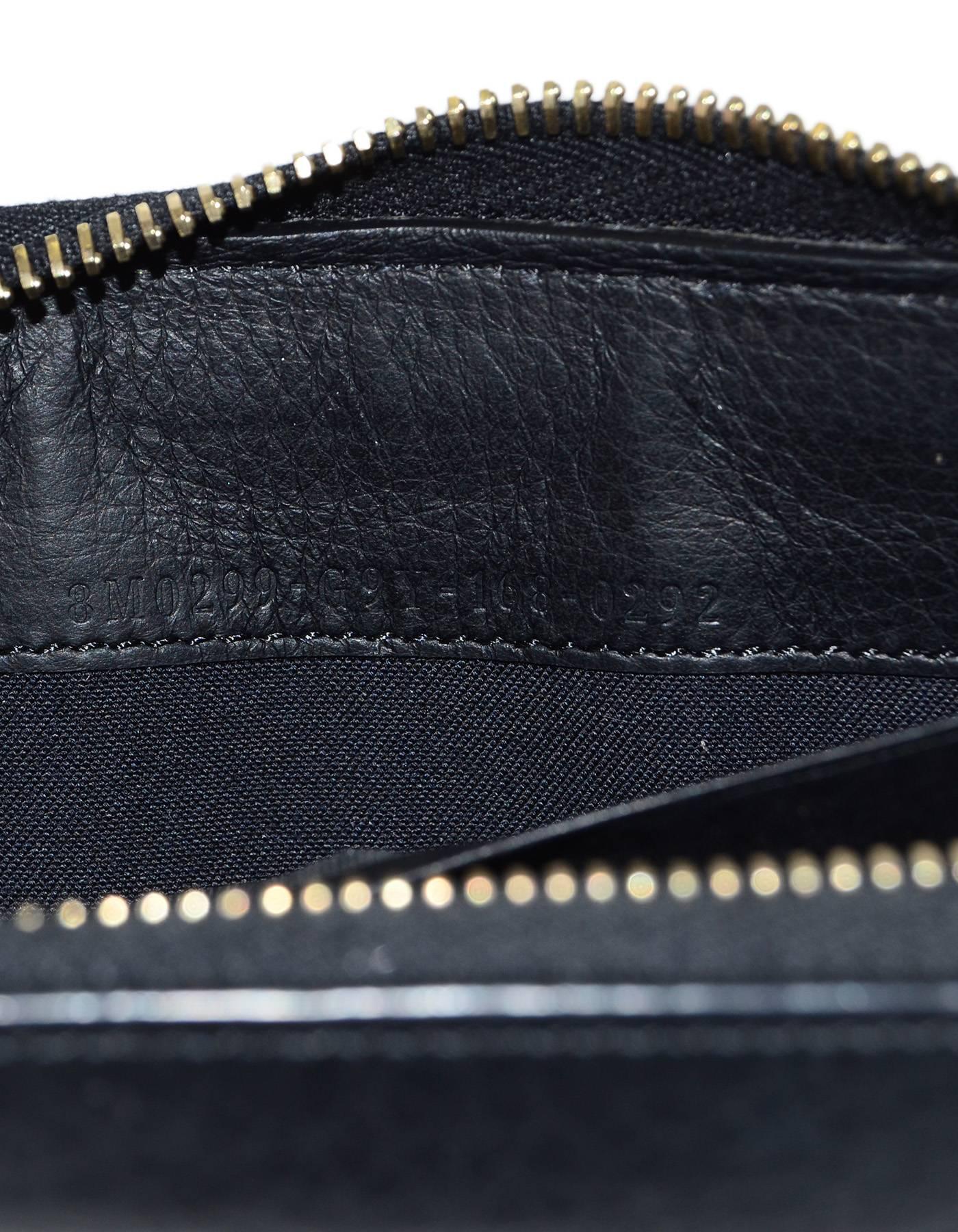 Fendi 2016 Black Leather Logo Zip Around Wallet GHW rt $650 4