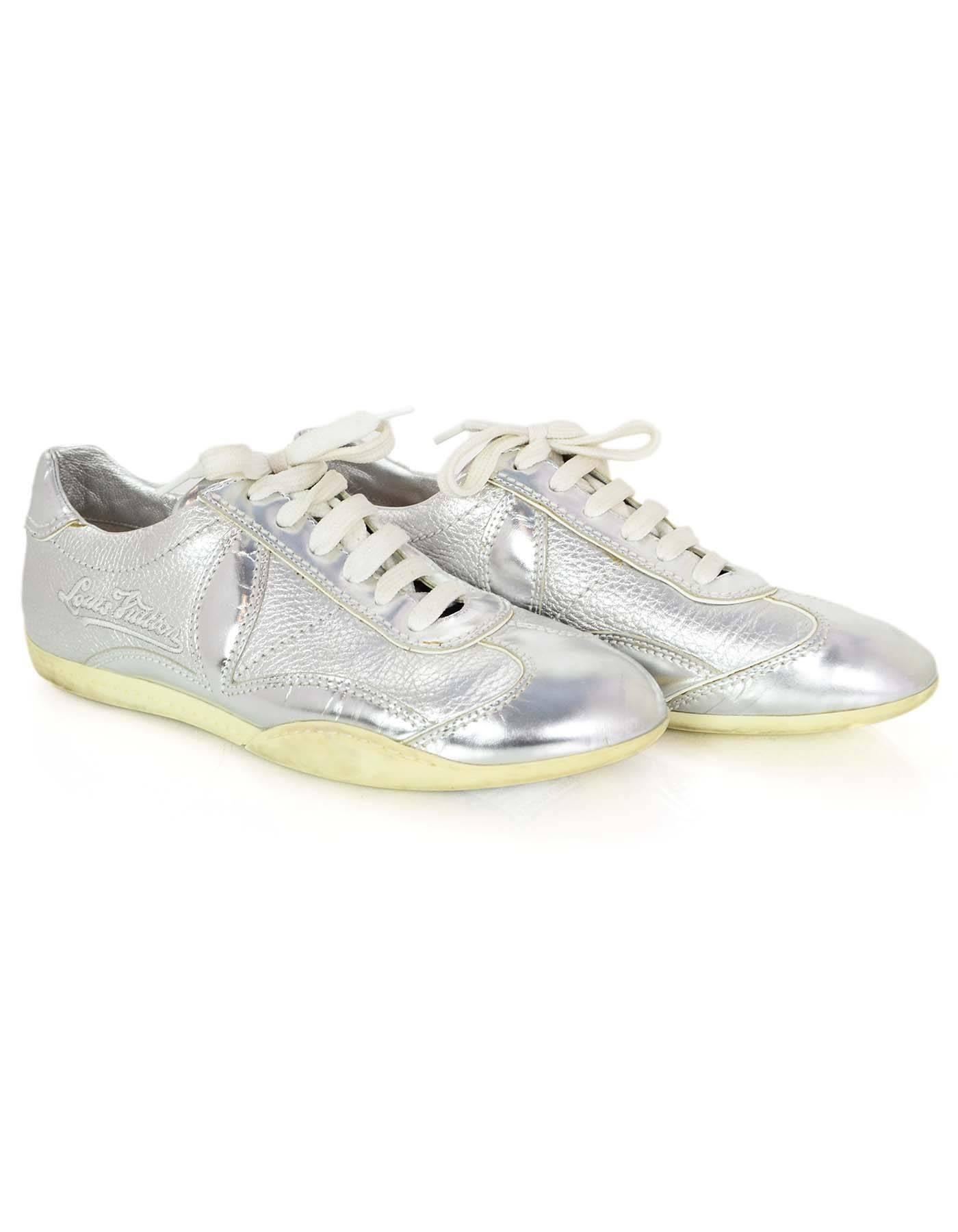 silver leather sneakers