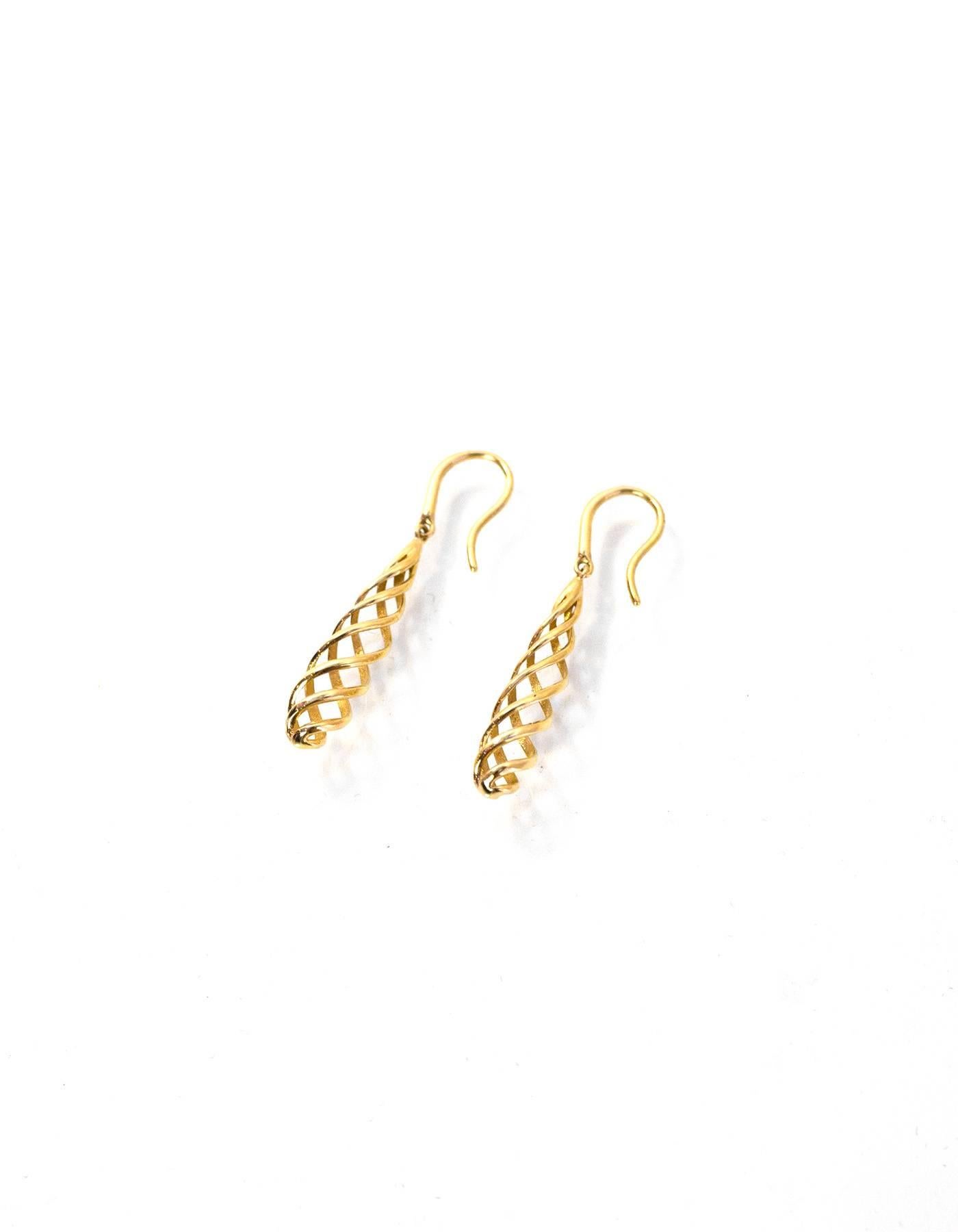 Tiffany & Co. 18k Gold Venezia Luce Drop Earrings
Earrings designed from Paloma Picasso collection

Made In: Italy
Color: Gold
Materials: 18k Gold
Closure: Hook back for pierced ears
Stamp: Paloma Picasso T&Co. 750 Italy
Retail Price: $1,250