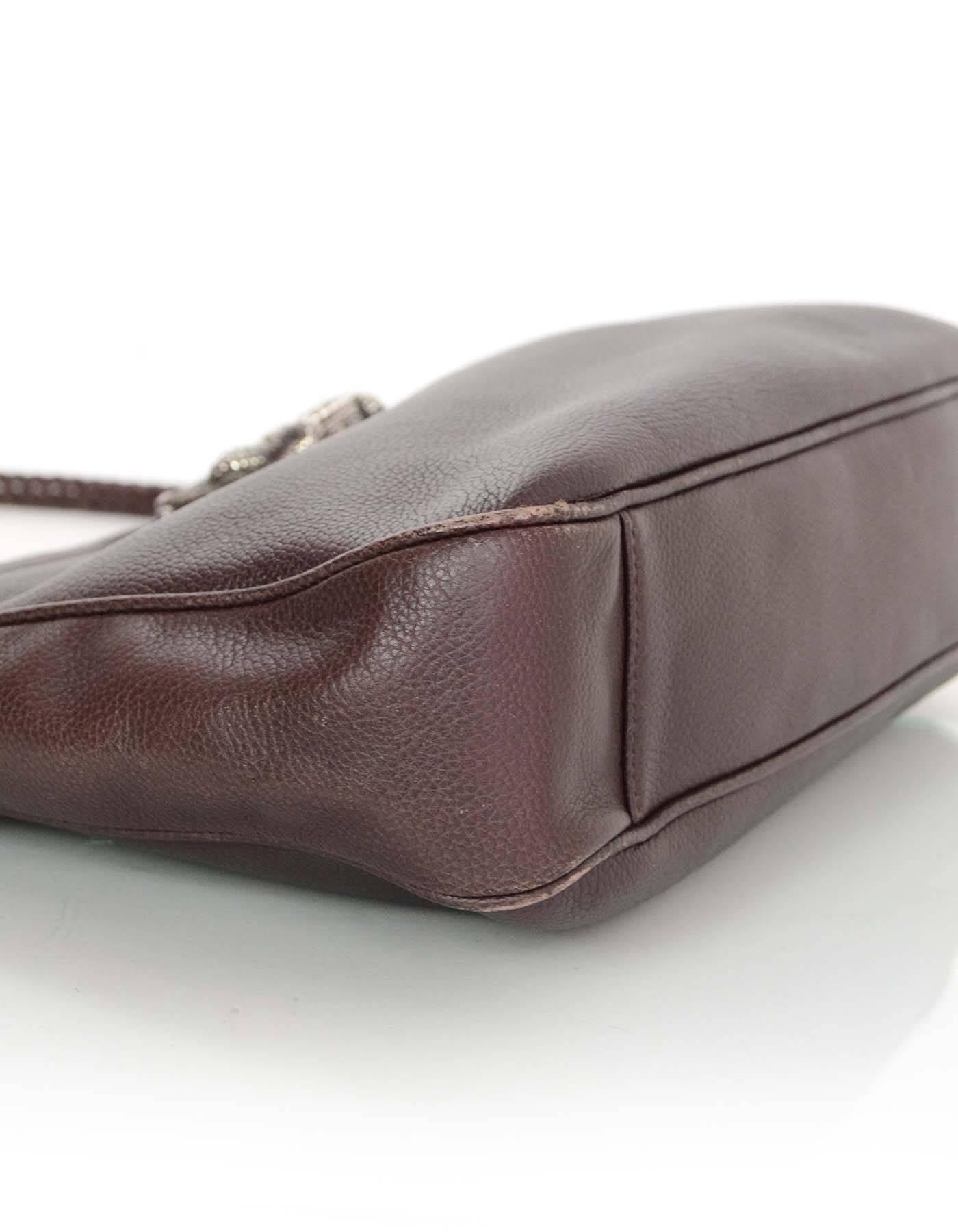 Barry Kieselstein-Cord Brown Leather Shoulder Bag SHW In Excellent Condition In New York, NY