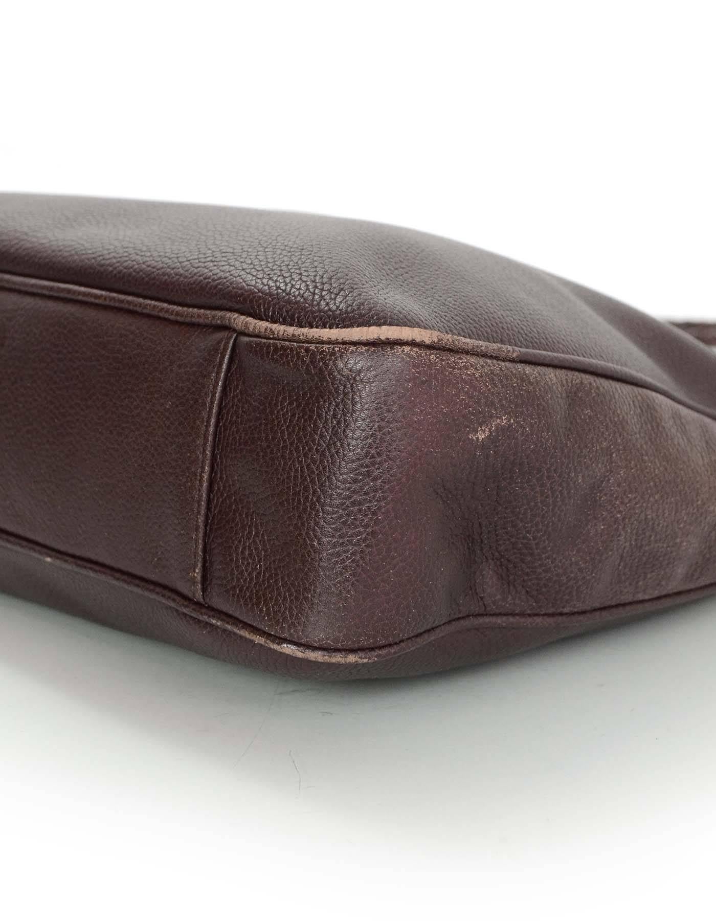 Women's Barry Kieselstein-Cord Brown Leather Shoulder Bag SHW
