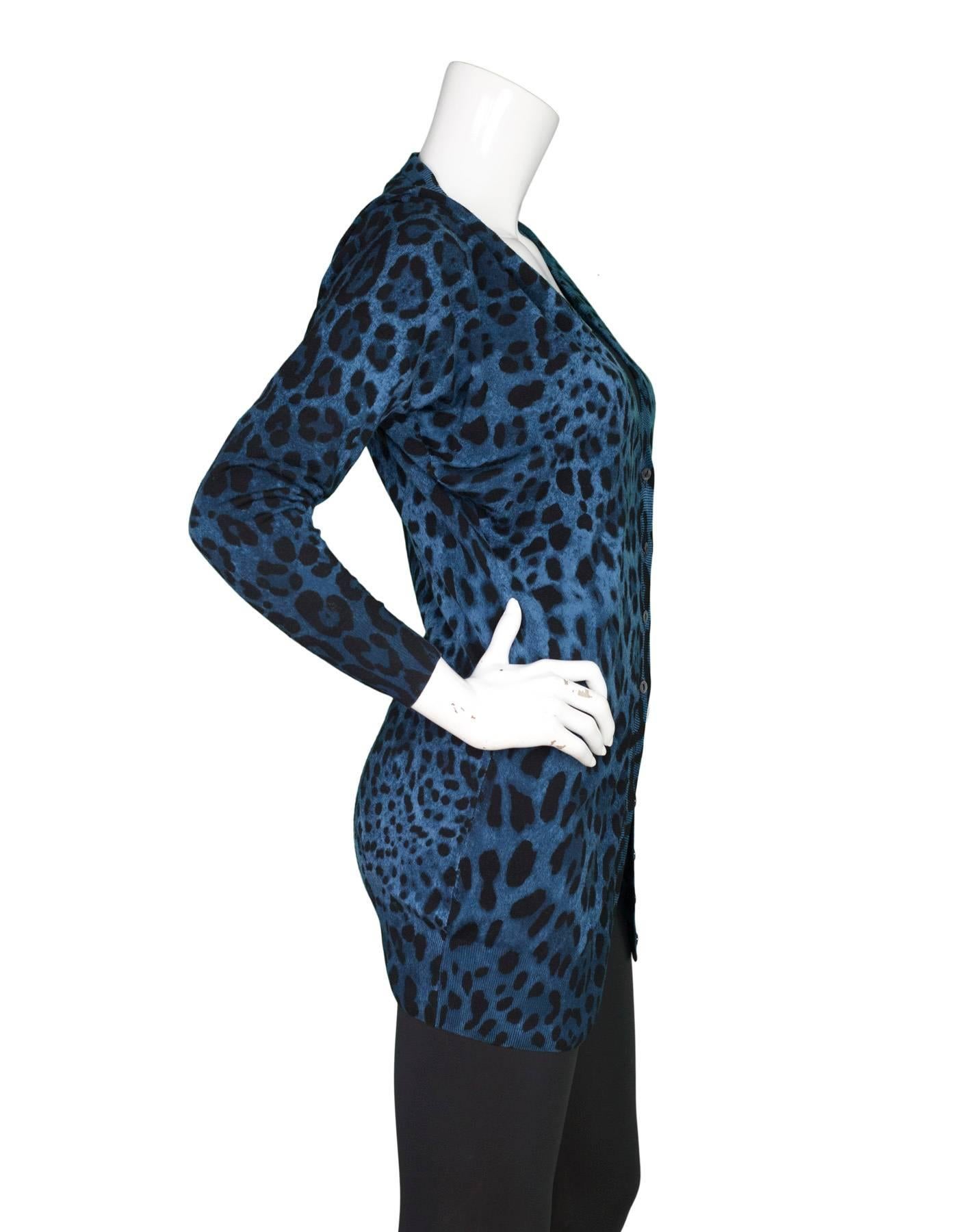 blue leopard cardigan