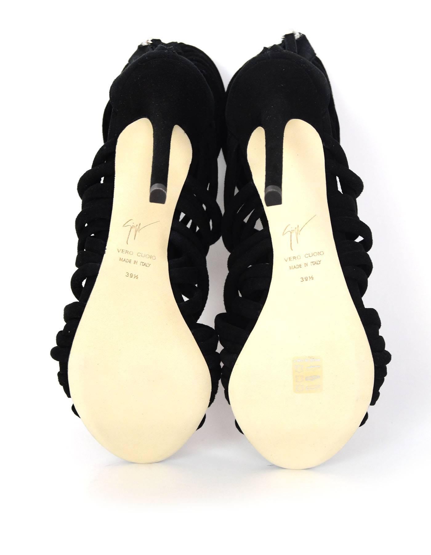 Giuseppe Zanotti Black Suede Cam Pallido Strappy Sandals sz 39.5 rt. $1, 150 1