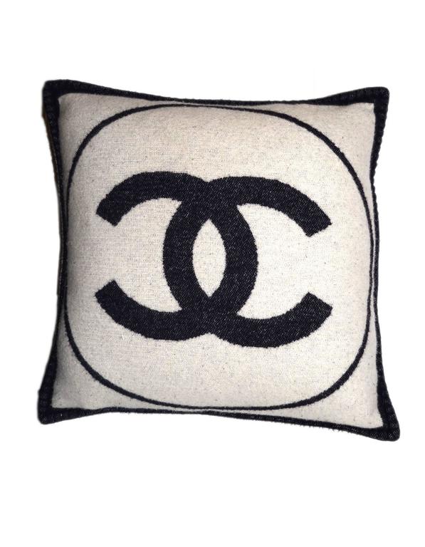 white chanel pillow