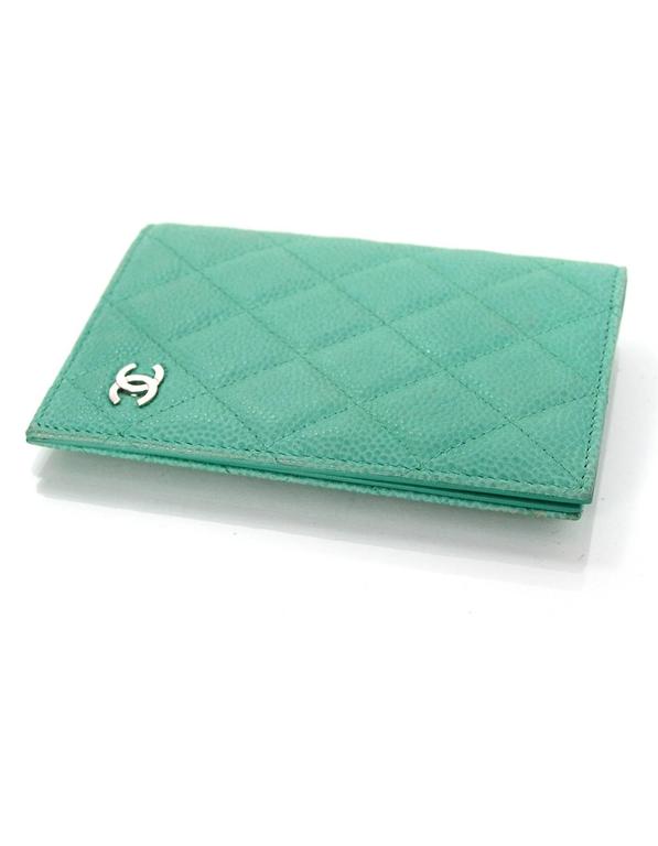 Chanel Seafoam Green Iridescent Caviar Quilted Passport Holder at 1stDibs chanel passport